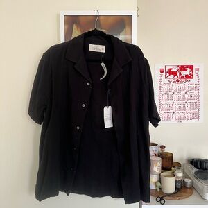 Men’s Abercrombie Black Linen button down